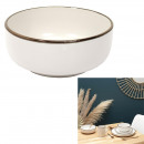 white ceramic bowl with golden border 45cl