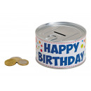Spardose Happy Birthday metallo Bunt (B / H / T) 1