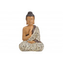Buddha seduta in poli beige (L / A / P) 23x19x37 c