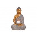 Buddha Portacandele in poli marrone, oro (L / A / 