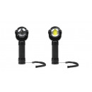 Lampe de poche LED + tête rotative + COB alu