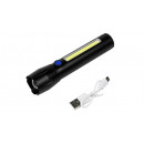 Torche tactique LED + COB rechargeable 141 mm