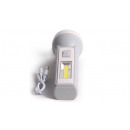 Lampe torche 1W LED + 1W COB rechargeable grise