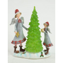 Angel with Christmas tree, decorations with LED li