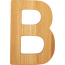 wholesale Decoration: ABC letters bamboo B, 7x6x0,5cm