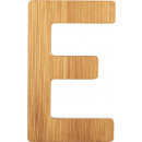 wholesale Decoration: ABC letters bamboo E, 7x6x0.5cm