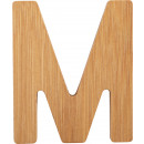 wholesale Decoration: ABC letters bamboo M, 7x6x0.5cm