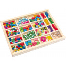 wholesale Decoration: Threading beads in wooden box, 167 parts, 27x20x2c