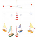 Großhandel Spielwaren: Mobile Segelboote mit Leuchtturm , 34,5x34,5x39cm