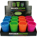 Aschenbecher Colors sortiert im Display 11x8cm