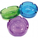 Ashtray glass colored assorted 10.5 x 3.8cm