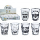 Glass shot glass with sayings and motifs, approx. 