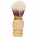 wholesale Decoration: Shaving brush Wooden handle with gold ring 9 cm