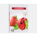 Teelichte parfum 6 fraises dans un emballage de co