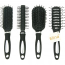 Hairbrush with rubberized handle 17cm 4-way sortie