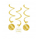 Swirl decorations gold/white - 16