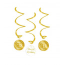 Swirl decorations gold/white - 18