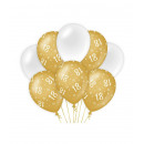 Birthday balloons gold/white - 18