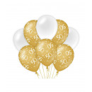 Birthday balloons gold/white - 50