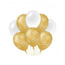 Birthday balloons gold/white - Happy birthday