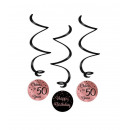 Swirl decorations rose/black - 50