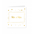 Gold white cards - Mrs. & Mrs.