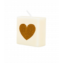 Letter candle - Heart (gold)