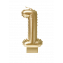 Foil balloon candle gold - 1