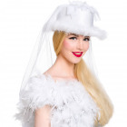White Wedding Hat fátyol