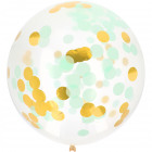 Balloon XL Confetti Gold & Mint - 61 cm