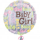 Baby Girl Glitter születési léggömb