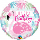 Happy Birthday Flamingo fóliás léggömb - 45 cm