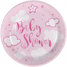 Pink Baby Shower Girl Tányér 18 cm - 8 darab