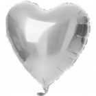 Fólia léggömb Szív alakú Ezüst színű - 45 cm