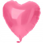 Fólia léggömb szív alakú rózsaszín metál matt - 45