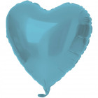 Fólia léggömb szív alakú pasztell kék fémes matt -