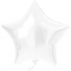Fólia léggömb csillag alakú fehér metál matt - 48 