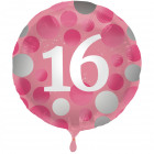 Fényes rózsaszín fólia ballon 16 éves korig - 45 c