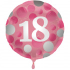 Fényes rózsaszín fólia ballon 18 éves korig - 45 c