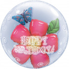 Happy Birthday Kwiaty Bubbles Balon 61cm