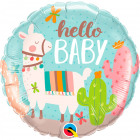 'Hello Baby' Llama fólia lufi - 45 cm