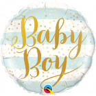 Fólia lufi 'Baby Boy' kék csíkos - 45 cm