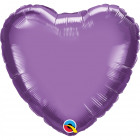 Fólia léggömb szív lila króm - 45 cm