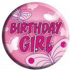 rózsaszín születésnap Button Születésnapi lány