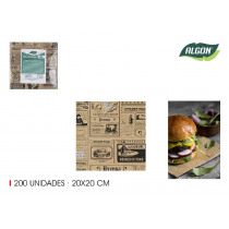 PACK 20 BASES PAPEL PARA AIRFRYER 20X20CM ALGON