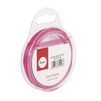 7 mm-Rose foncé 15 M organza ruban