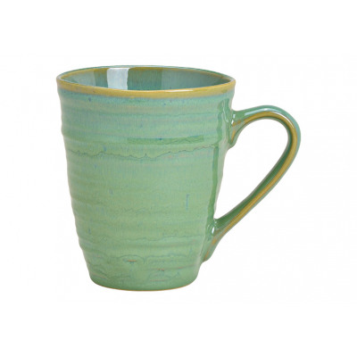 Kubek jumbo z ceramiki w kolorze zielonym (szer./w