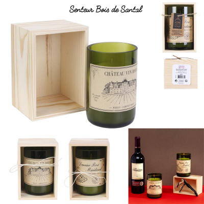 Bougie Parfumee Vin Coffret Bois H12cm 2 Fois Ass Du Grossiste Et Import