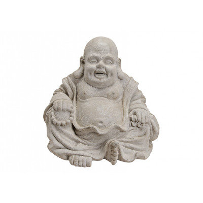 Buddha in grigio, magnesia, B35 x T30 x H32 cm