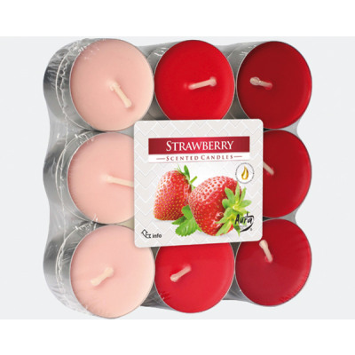 Teelichter Duft 18er Erdbeere in Blockpackung